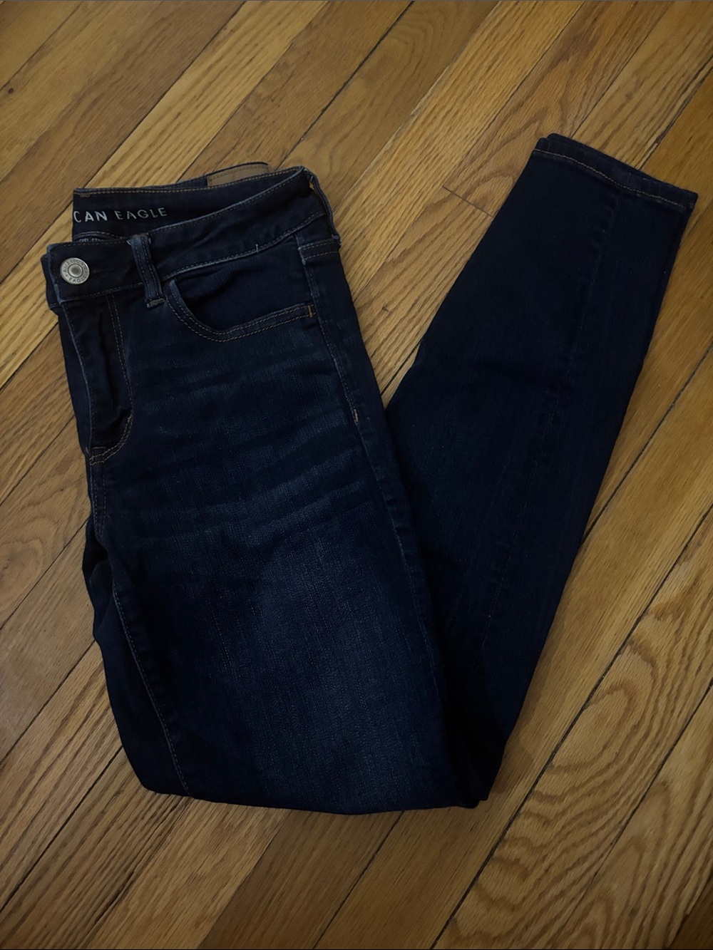 American Eagle Outfitters Dark Indigo High-Rise Skinny Jeans